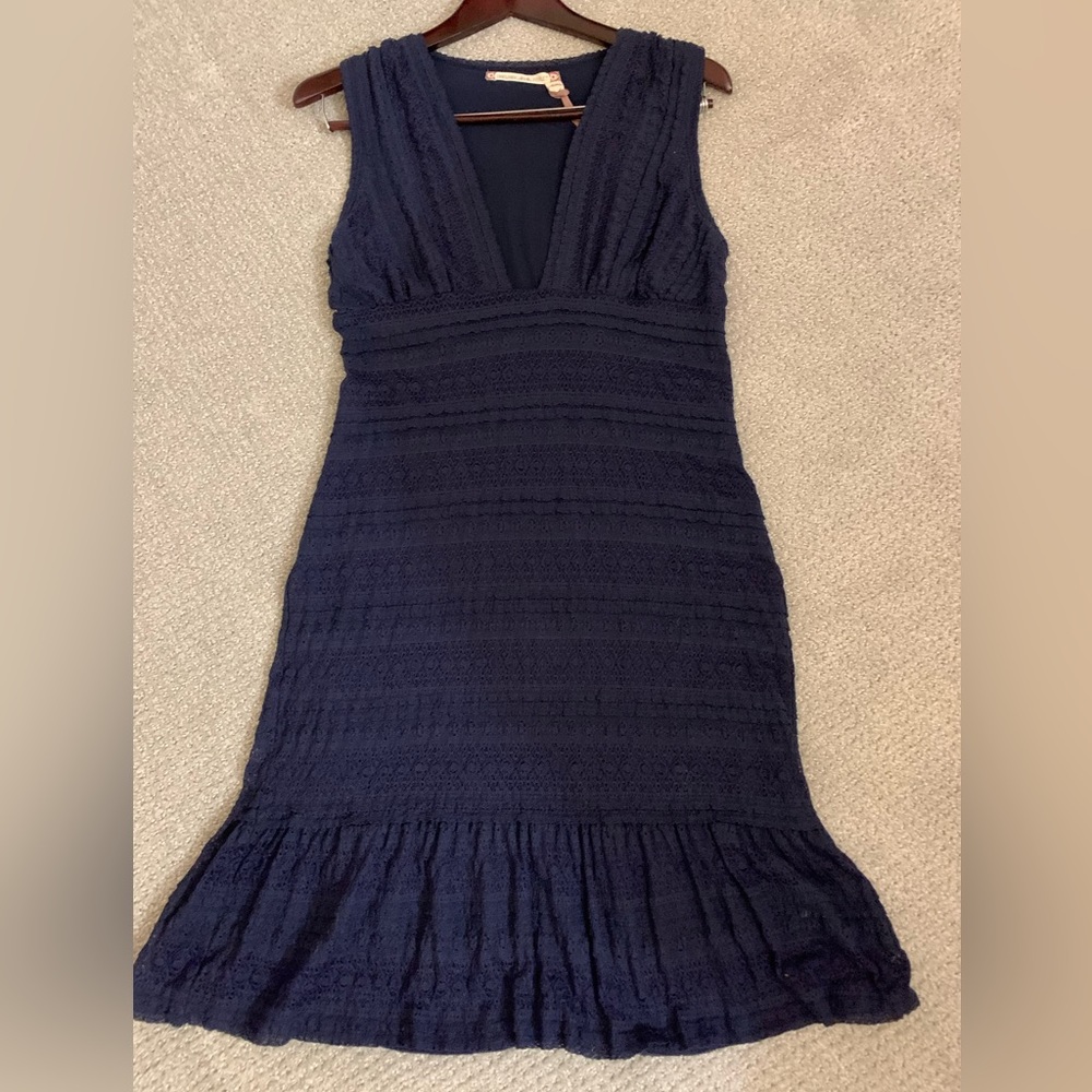 NWT Chelsea & Violet Navy Lace Textured Midi Dress - Size M